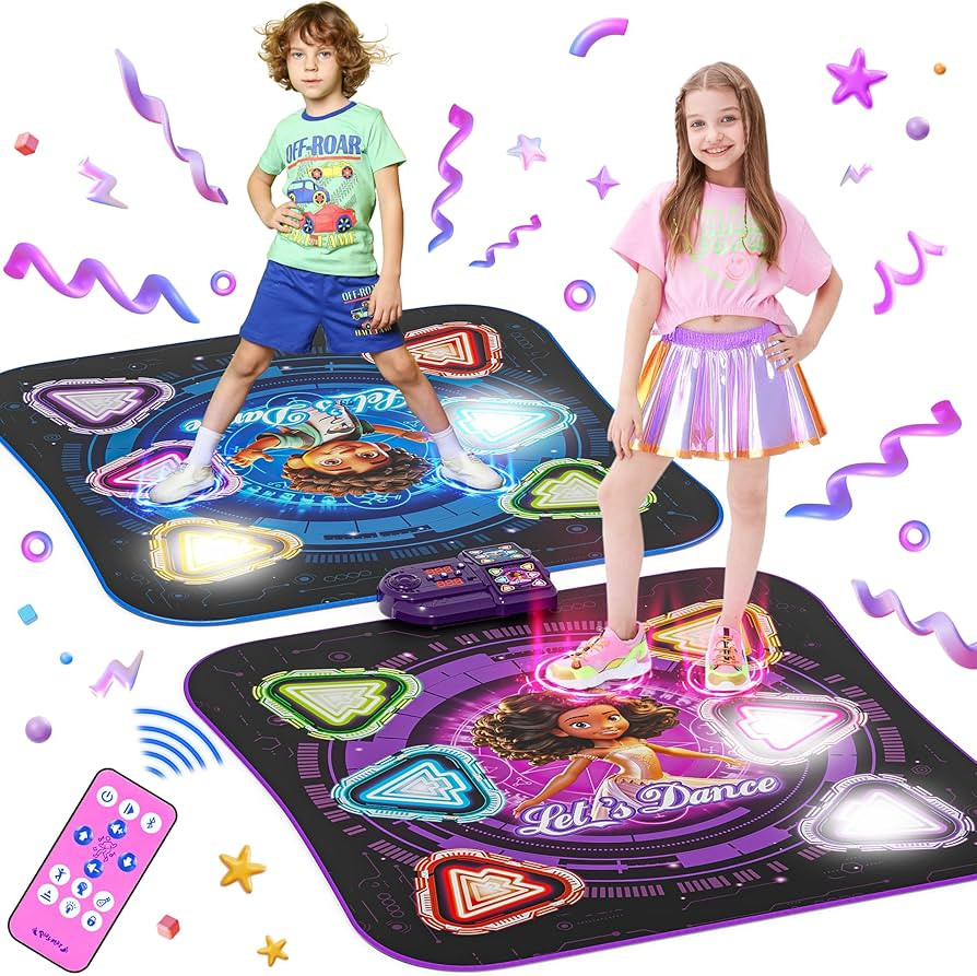 Dance Mat, 2025 Light Up 2-Player Opposing Dance Pad with Single & Double Player Modes, 12-Button... | Amazon (US)