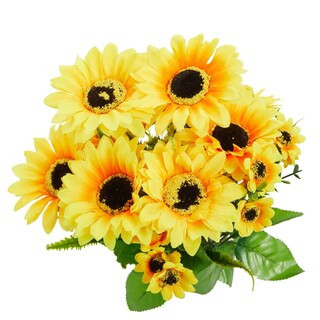 2 Bunches Artificial Sunflowers with Stems for Faux Floral Arrangements, Fake Sunflowers for Home... | Michaels Stores
