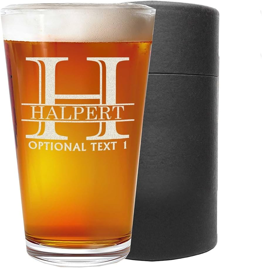 Personalized Etched 16oz Pint Glass – Beer Gifts, Custom Engraved Drinking Glasses, Customized ... | Amazon (US)