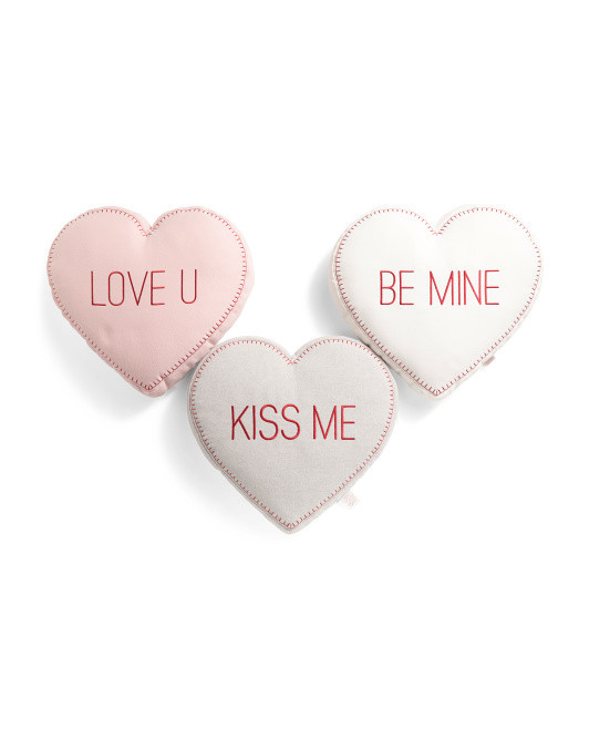3pk Conversation Heart Pillows | TJ Maxx