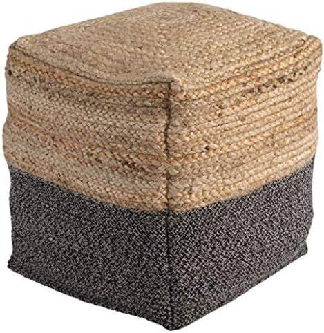 Signature Design by Ashley Sweed Valley Farmhouse Pouf, 17.5 x 20.25 in, Light Brown and Black | Amazon (US)