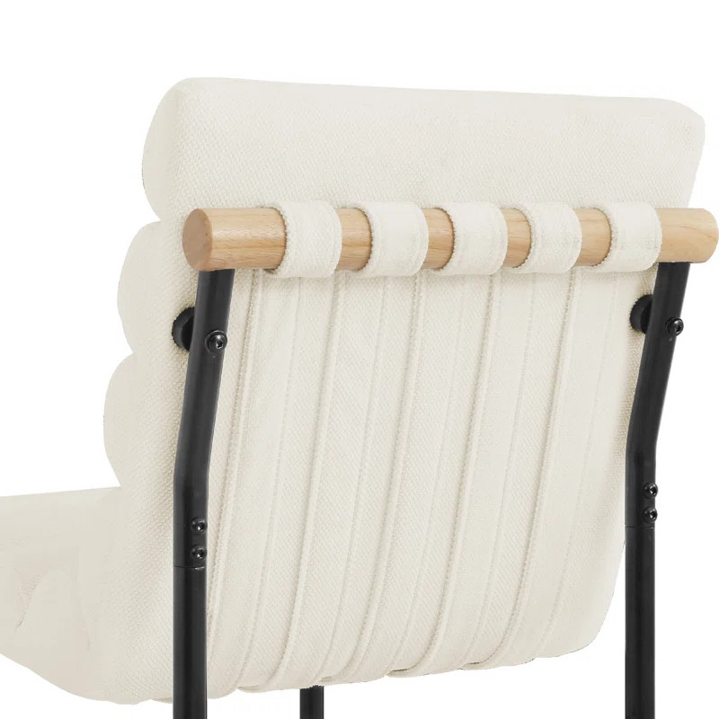 Koeplin Armless Upholstered Counter Height Stools with Metal Frameand Channel Tufted | Wayfair North America