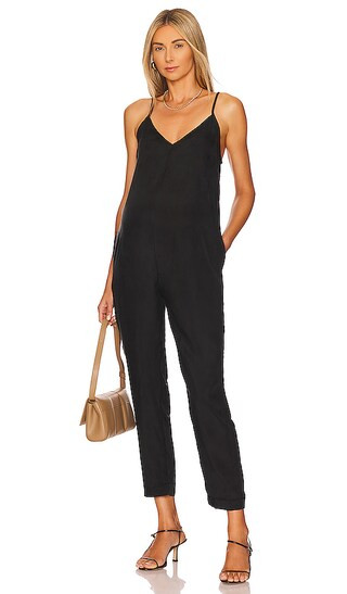The Georgie Maternity Jumpsuit in Black | Revolve Clothing (Global)