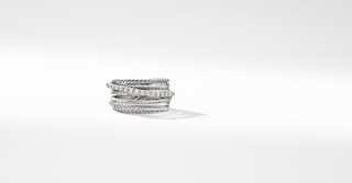 The Crossover Collection® Wide Ring with Diamonds | David Yurman