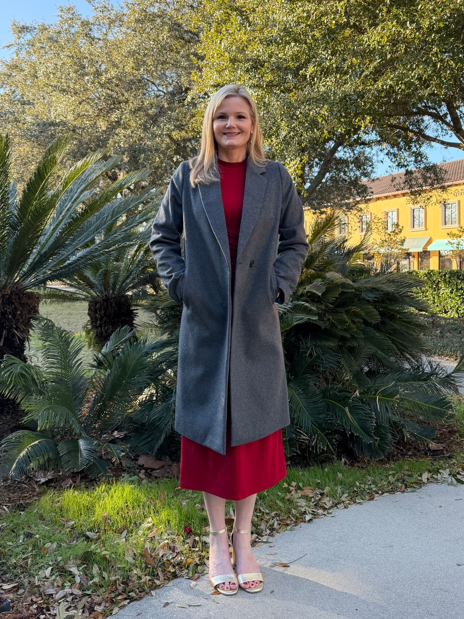 My Italian friend wool single-breasted coat from Quince has served me well the past week, even here in Florida, where the temps have hit record lows! It went perfectly over jeans or this red midi dress I wore for our anniversary pics! I’m in the size small  

#LTKdayinmylife #LTKootd #LTKSeasonal