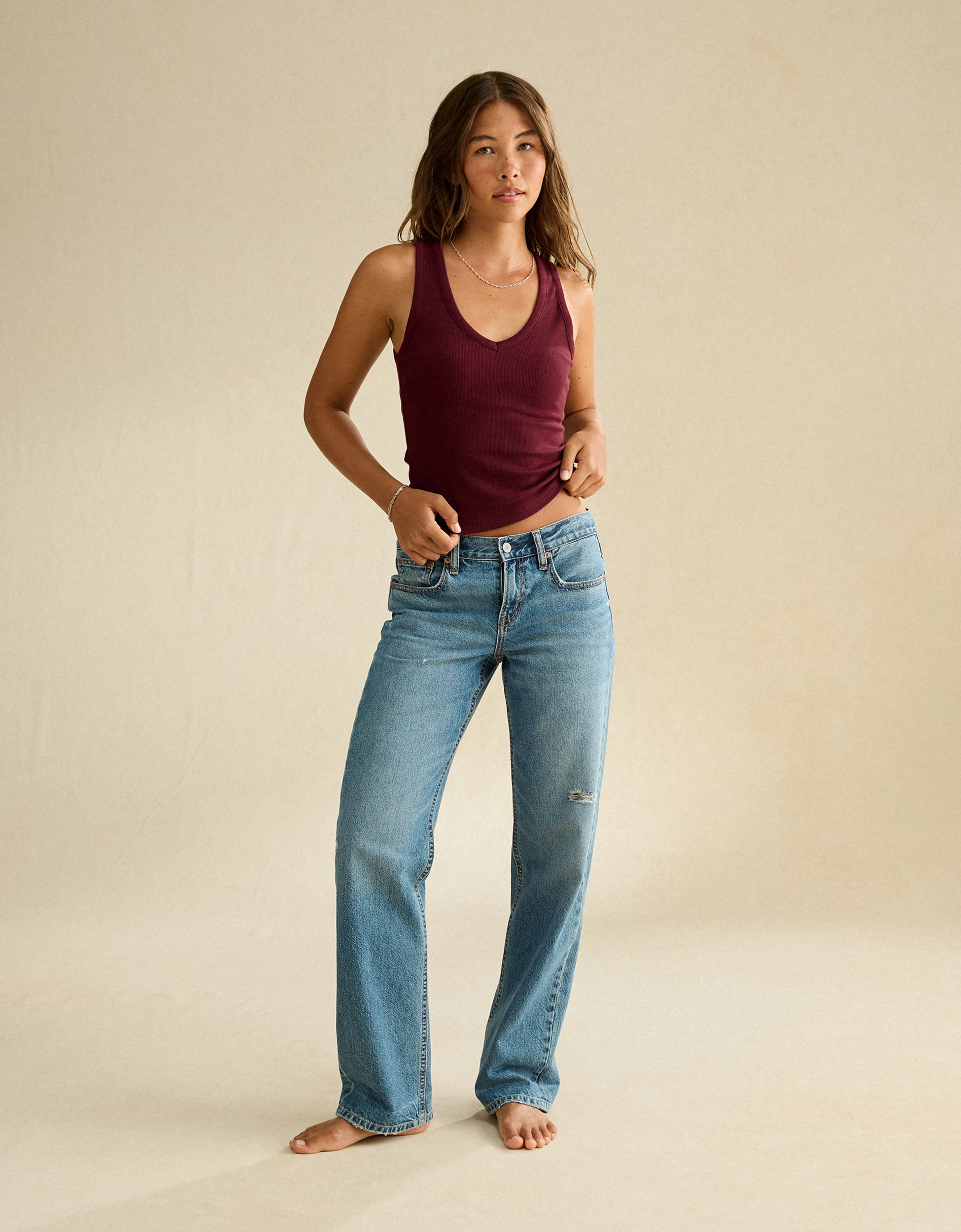 AE V-Neck Boyfriend Tank Top | American Eagle Outfitters (US & CA)