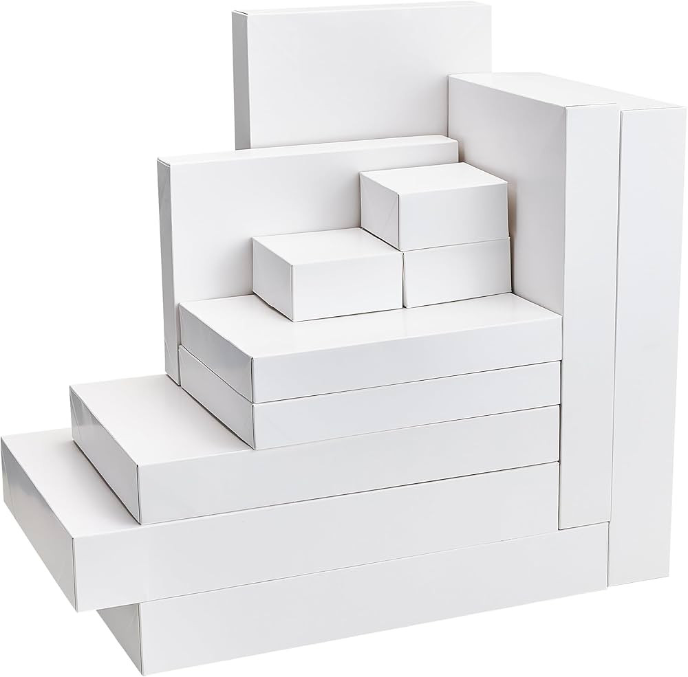 JOYIN 12PCS 17" Christmas Shirt Gift Boxes with Lid for Presents, Extra Large 4" Deep White Paper... | Amazon (US)