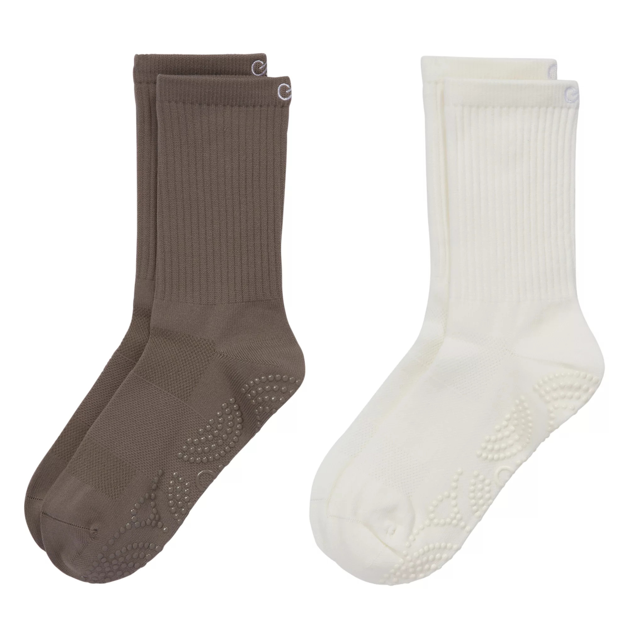 CALIA Women's Gripper Crew Socks 2-Pack, Medium, Cloud/Grey | DICK'S Sporting Goods