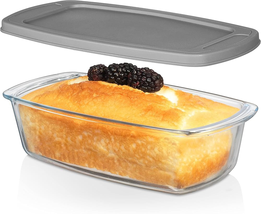 Razab LARGE 7.6 Cups/1800 ML/1.9 Qt Glass Loaf Pan with Lids - Meatloaf Pan BPA free Airtight Lid... | Amazon (US)