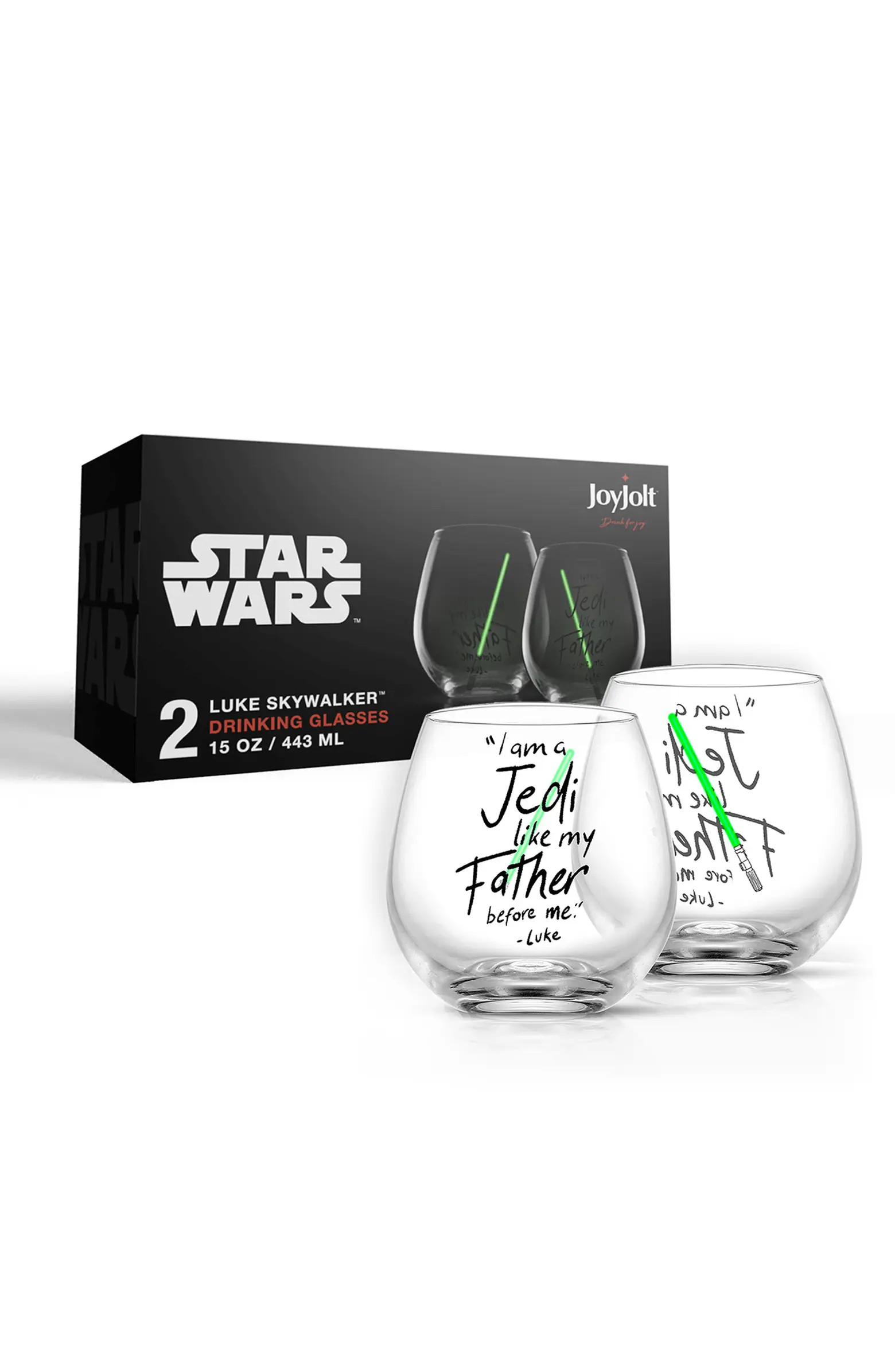 JoyJolt Set of 2 Star Wars™ Luke Skywalker™ Crystal Stemless Glasses | Nordstromrack | Nordstrom Rack