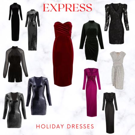 Holiday Dresses @ Express.  50% off right now as an insider!
Sequins, sequin dress, velvet, velvet dress, lace dress, holiday dress, party dress, holiday style, special occasion dress

#LTKstyletip #LTKsalealert #LTKHoliday
