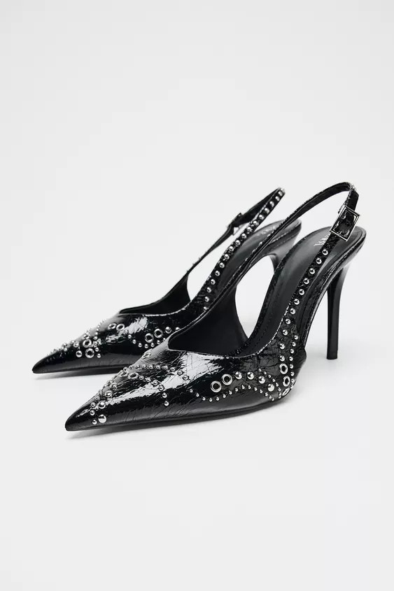 STUDDED HEELED PUMPS | Zara US