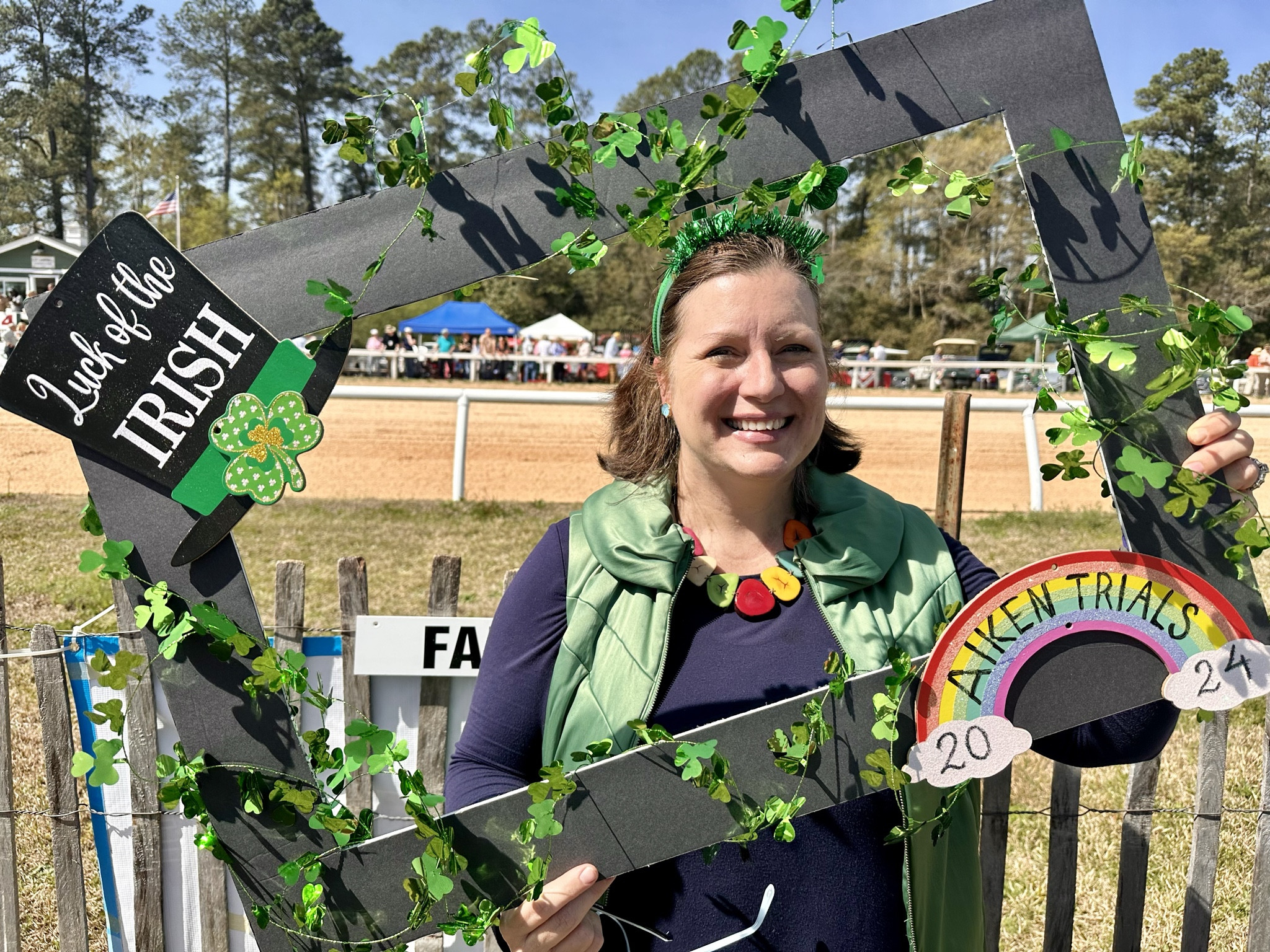 I love living in a horse town!!!🐎 Paired my Julie Vos earrings with a fun Tagua Nut necklace, green vest, and festive St. Patrick’s Day headband for St. Patrick’s Day💚🍀 Don't forget to wear your green tomorrow💚🍀 #julievos #taguanut #taguanutjewelry#stpatricksday #horseraces #springoutfit #weargreen #ltkjewelry #ltkseasonal #ltkmidsize

#LTKplussize #LTKover40 #LTKstyletip