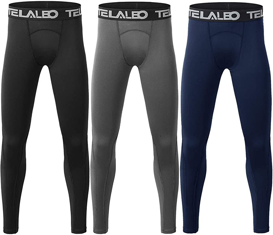 TELALEO 1/2/3 Pack Boys' Youth Compression Leggings Pants Tights Athletic Base Layer for Running ... | Amazon (US)