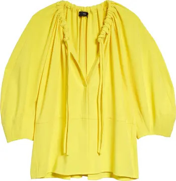 Balloon Sleeve V-Neck Crepe Top | Nordstrom