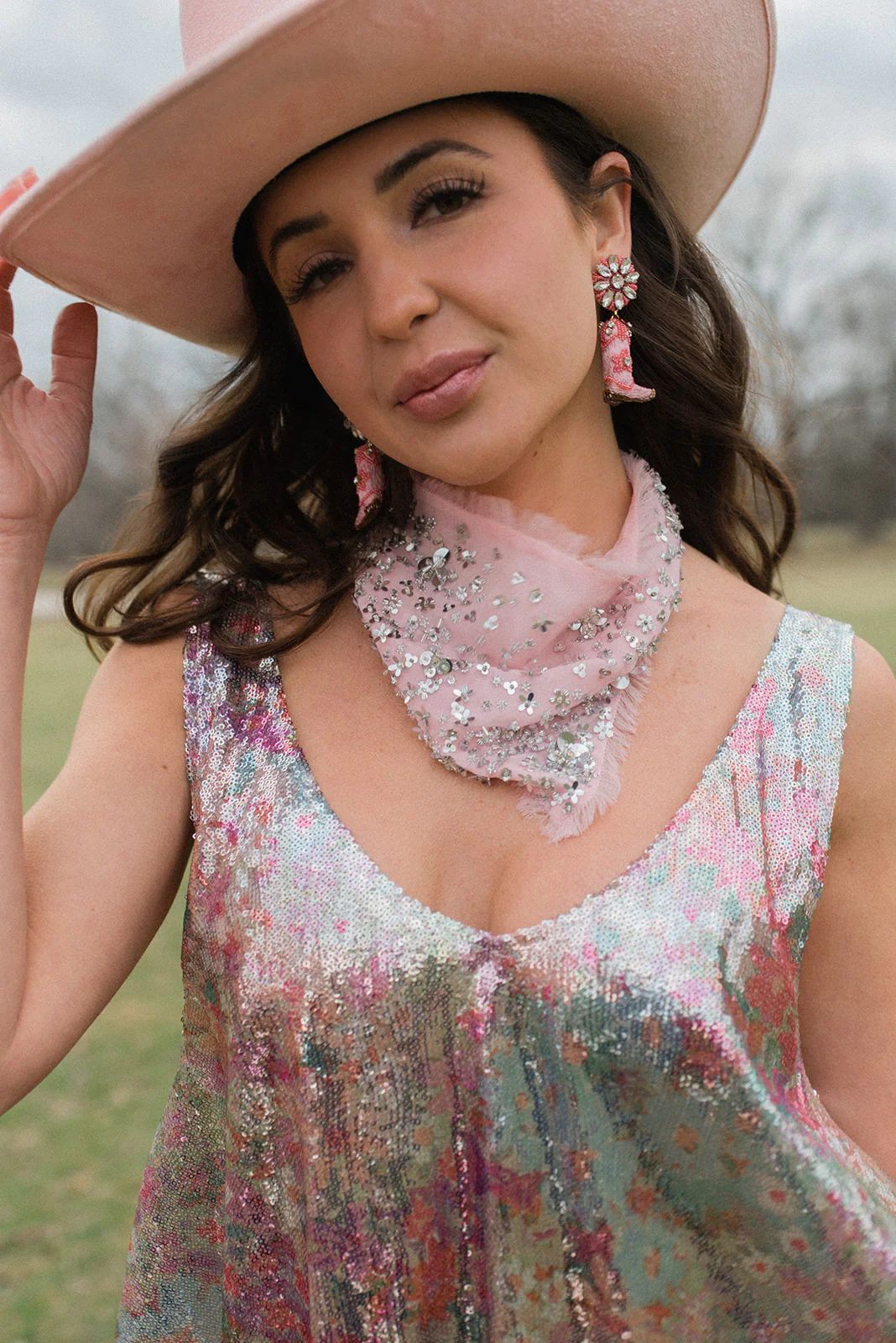 Exclusive Disco Cowgirl Bandana- Blush Pink by Mignonne Gavigan | Support HerStory
