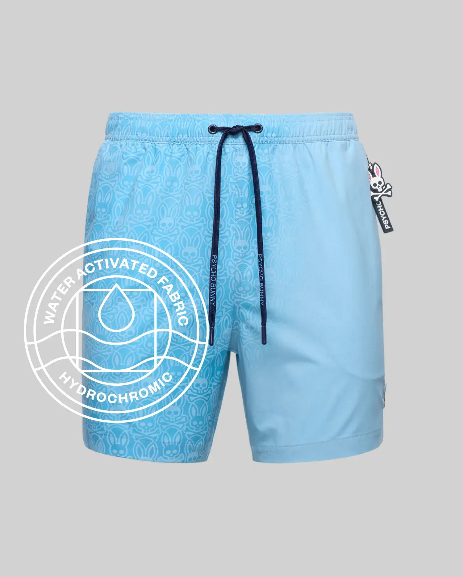 Men's Samos Hydrochromic Printed Swim Trunk 6" 407 GLACIER LAKE / L | Psycho Bunny (US)