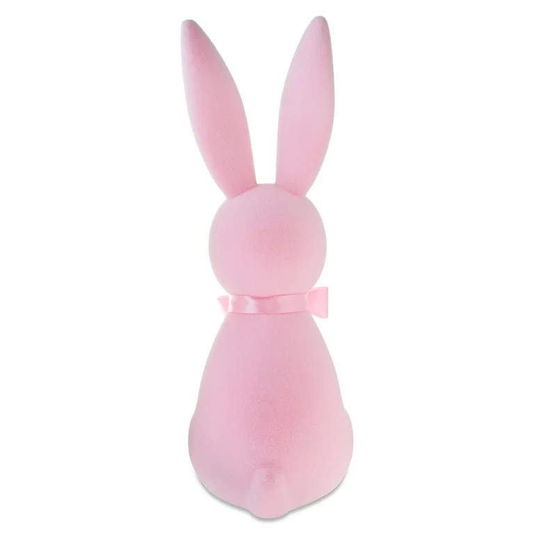 Flocked Bunny Tabletop Decoration, Pink, 27", Easter by Way To Celebrate | Walmart (US)