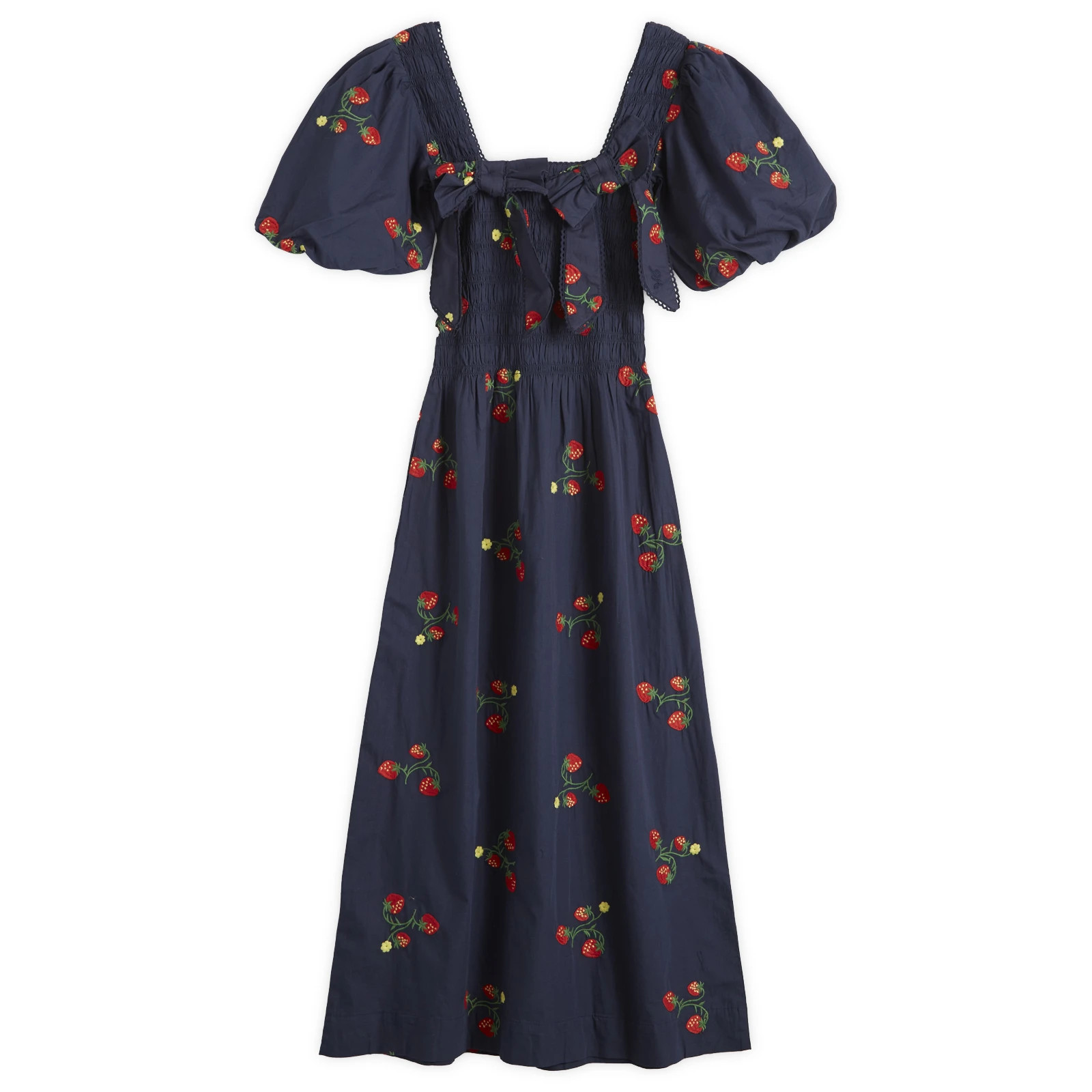Damson Madder Women's Lauren Midi Dress in Navy, Size UK 12 | END. Clothing