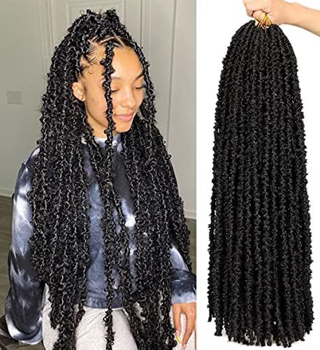 ZRQ Butterfly Locs 30 Inch Distressed Faux Locs Crochet Braids Hair Pre-looped Synthetic Crochet Loc | Amazon (US)