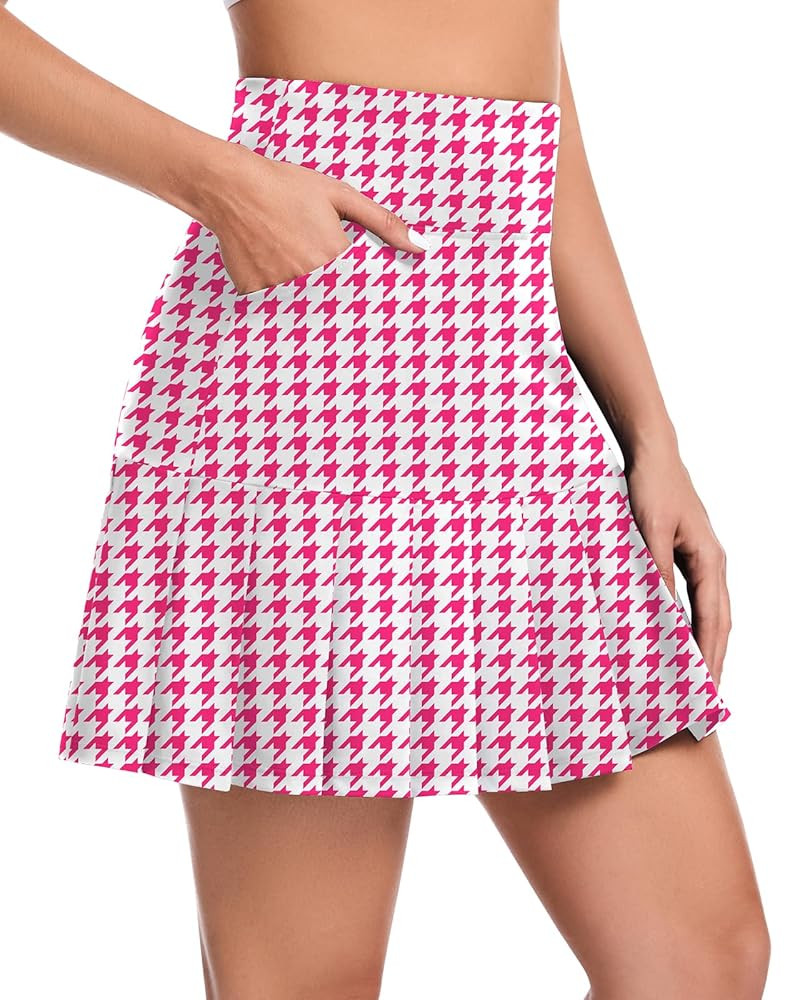 Soneven Women Knee Length Tennis Skort with Pockets High Waisted Long Athletic Golf Skirt Ruffle ... | Amazon (US)