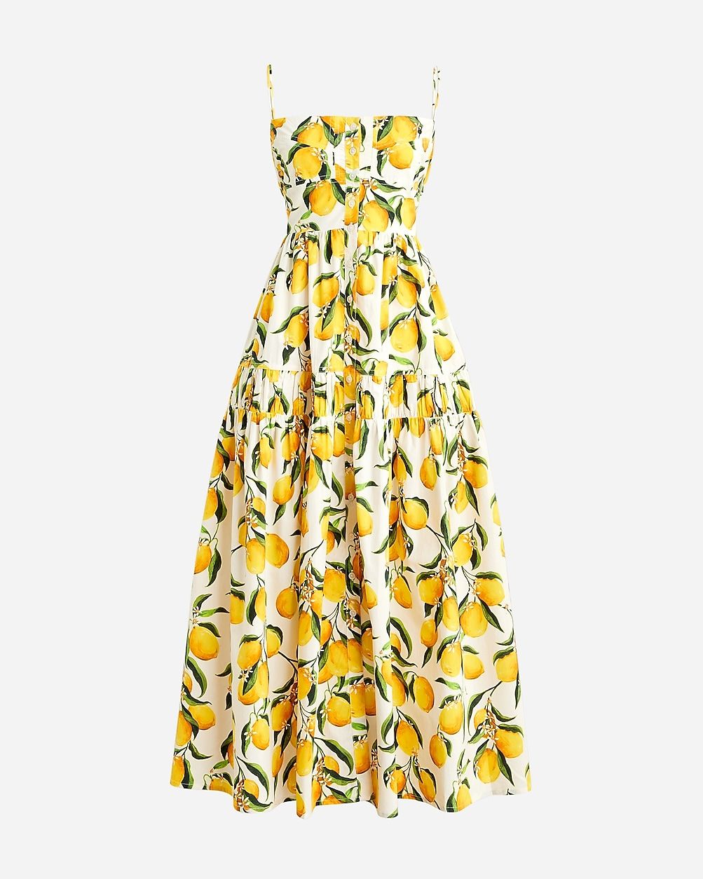 Button-front A-line dress in lemon leaf | J.Crew US