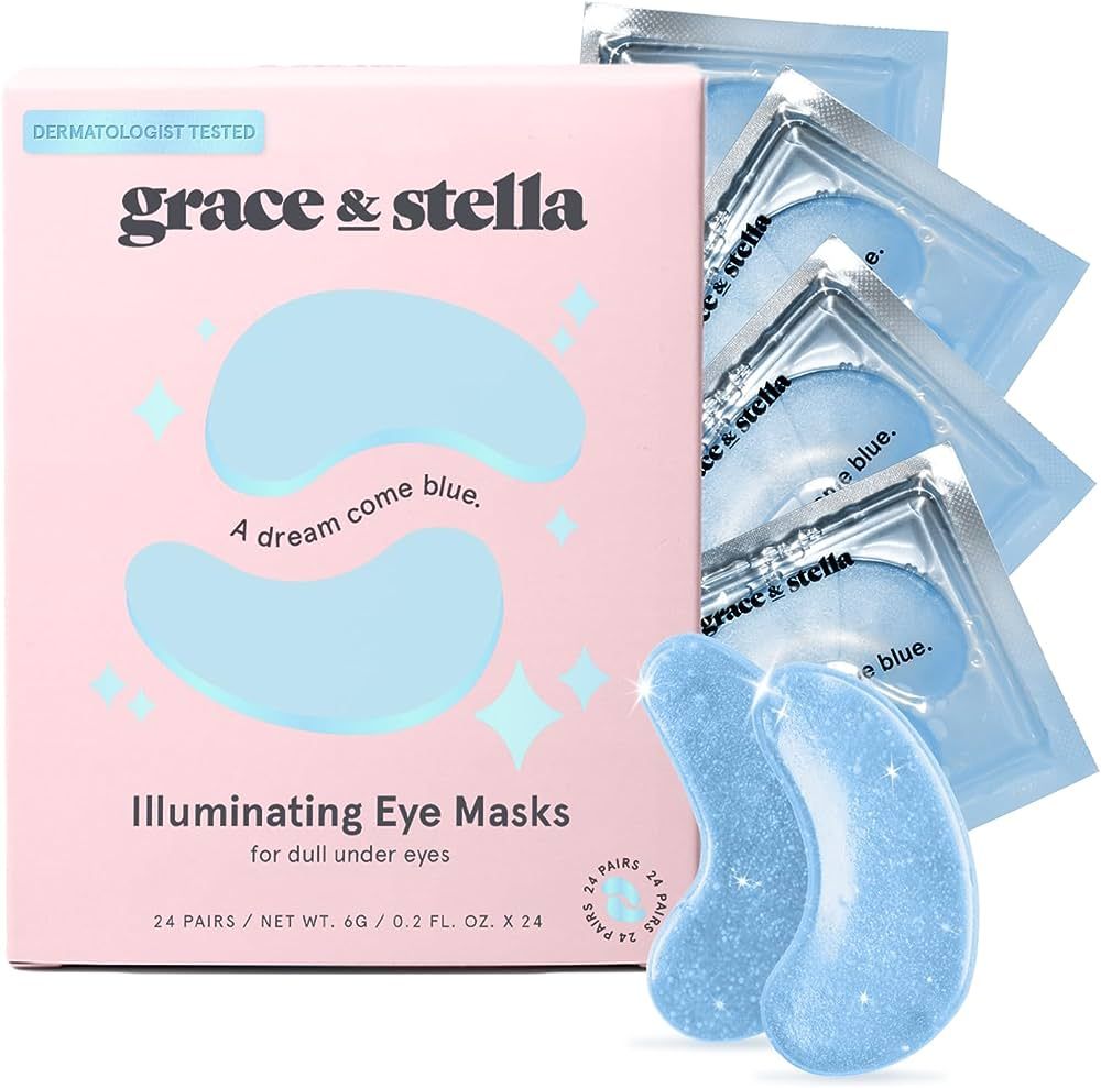 grace & stella Award Winning Under Eye Mask (Blue, 24 Pairs) Reduce Dark Circles, Puffy Eyes, Und... | Amazon (US)