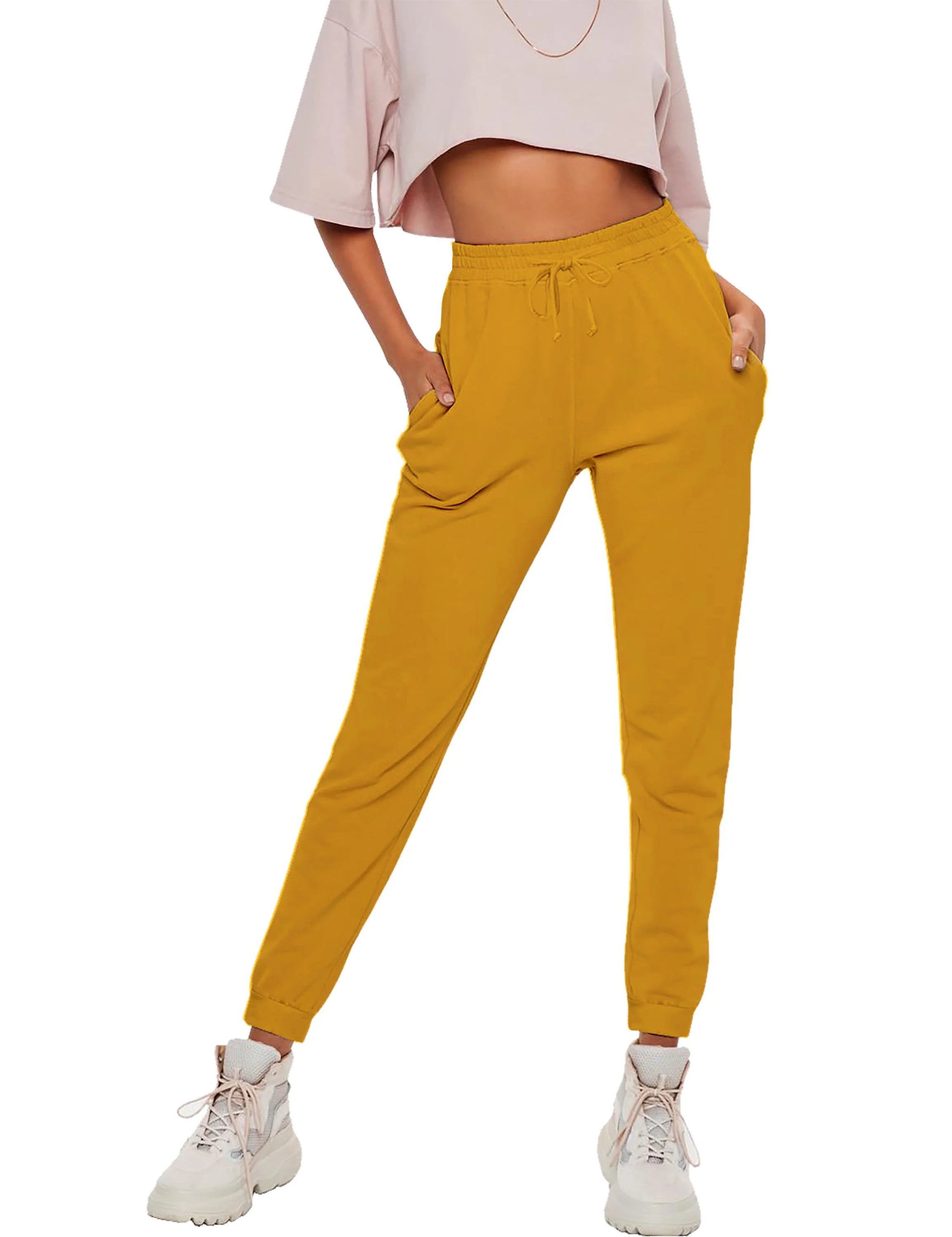 Women's Active French Terry Lightweight Joggers with Pockets | Walmart (US)