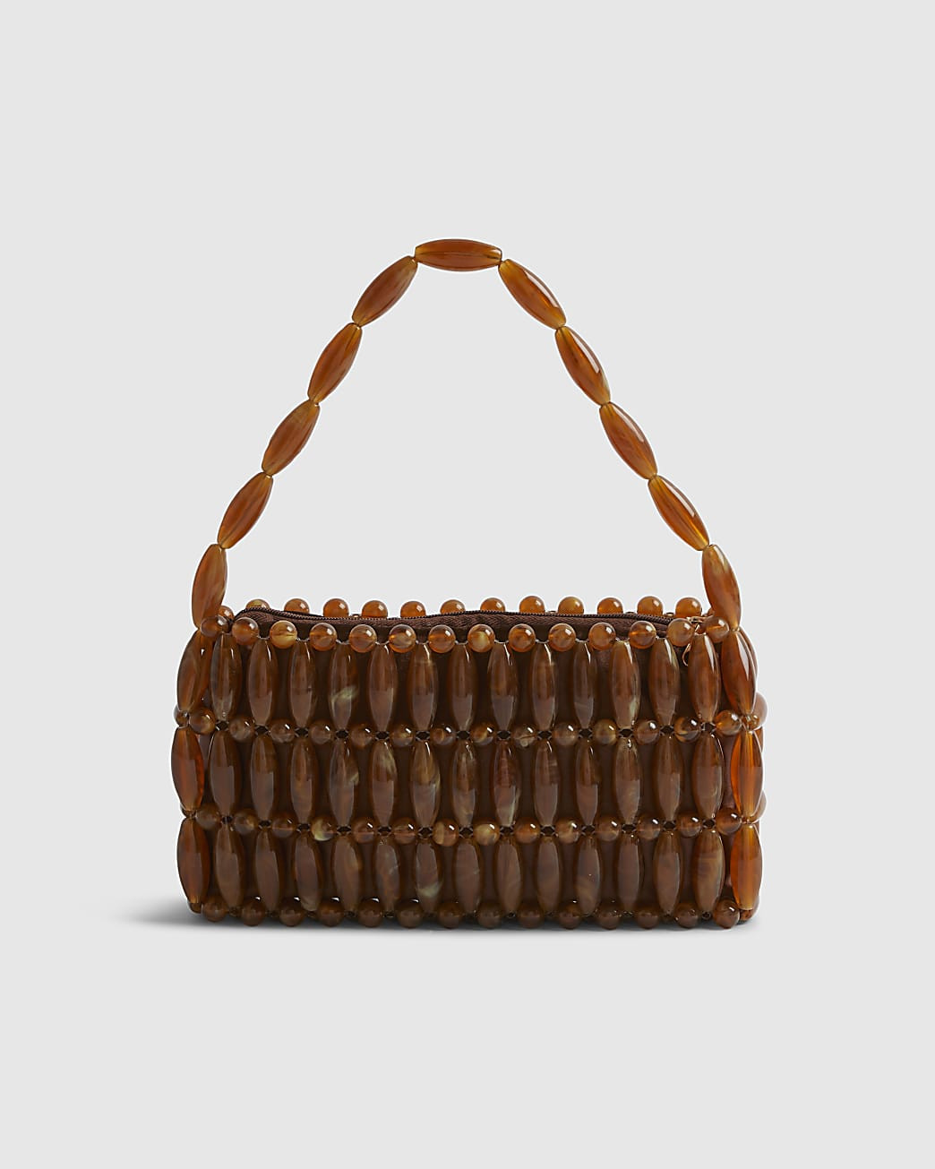 Brown Beaded Clutch Bag | River Island UK & IE