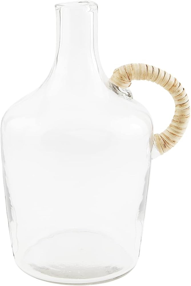 Mud Pie Glass Jug with Wicker Handle, Small, 9.5" x 6.5" | Amazon (US)