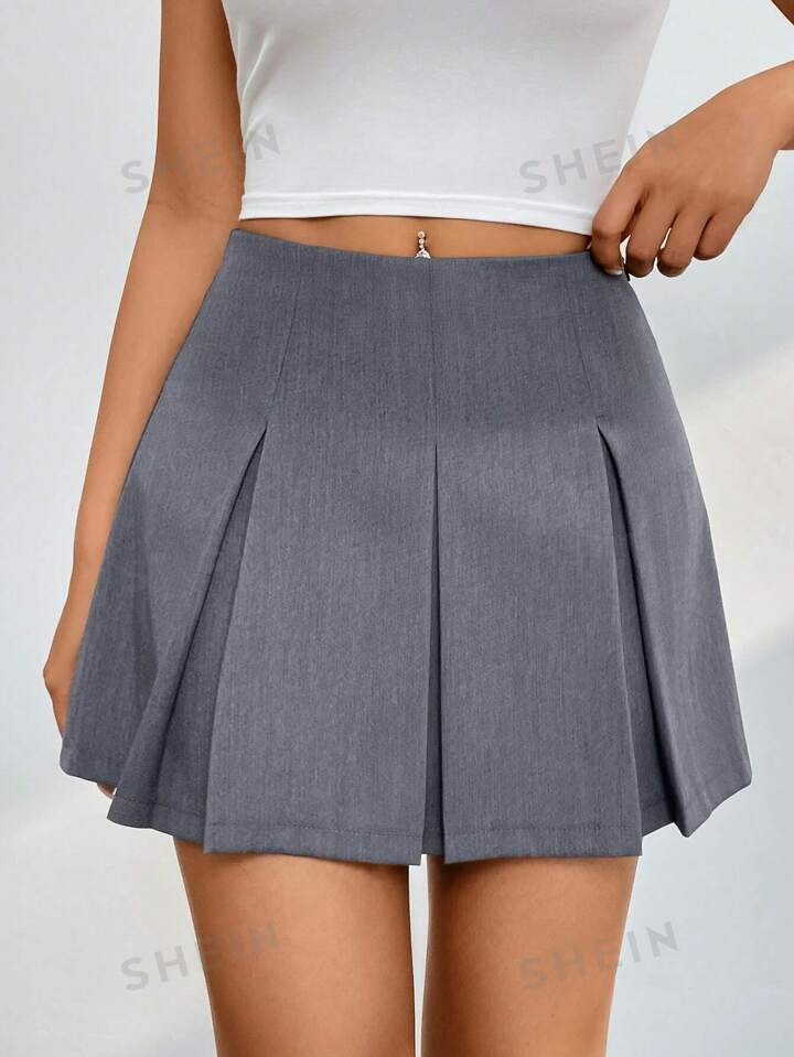 SHEIN PETITE Women's Pleated Skirt | SHEIN