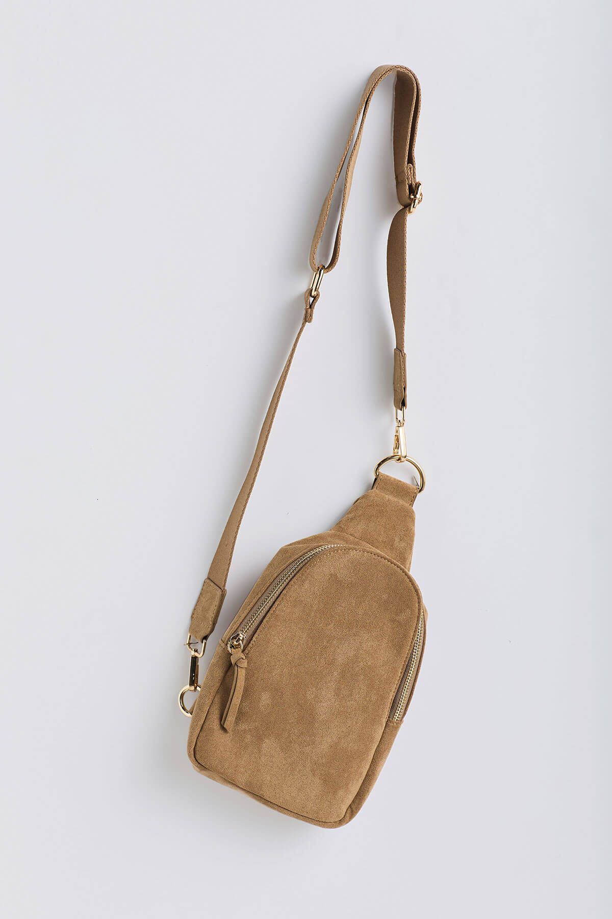 Faux Suede Sling Bag | Social Threads