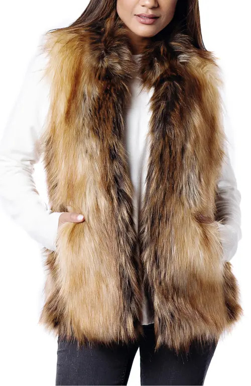 DONNA SALYERS FABULOUS FURS Limited Edition Faux Fur Vest in Red Fox at Nordstrom, Size Large | Nordstrom