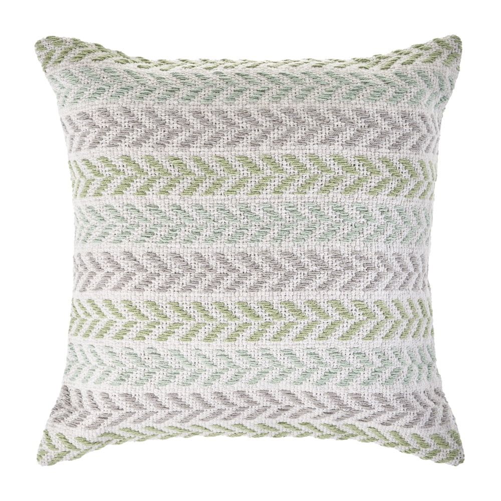 LR Home Spring Day Chevron Cotton Throw Pillow, Green, 18 in. Square, Count per Pack 1 | Walmart (US)