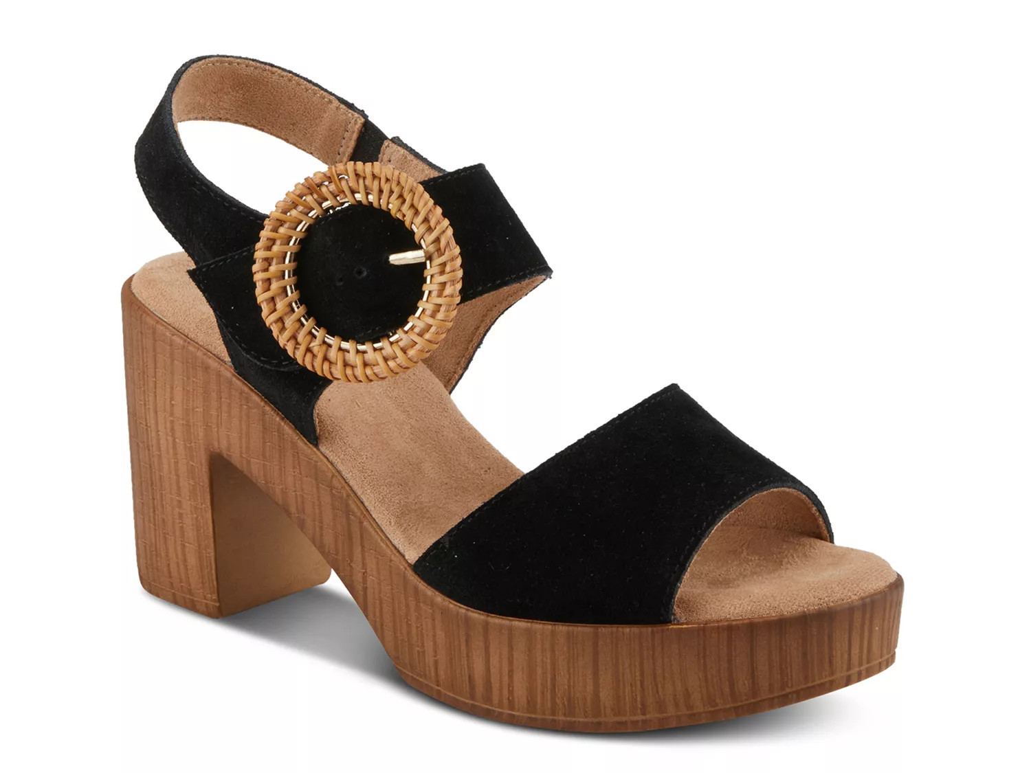 Spring Step Gamona Platform Sandal | Women's | Black | Size EU 39 / US 8.5 | Sandals | Ankle Strap | DSW