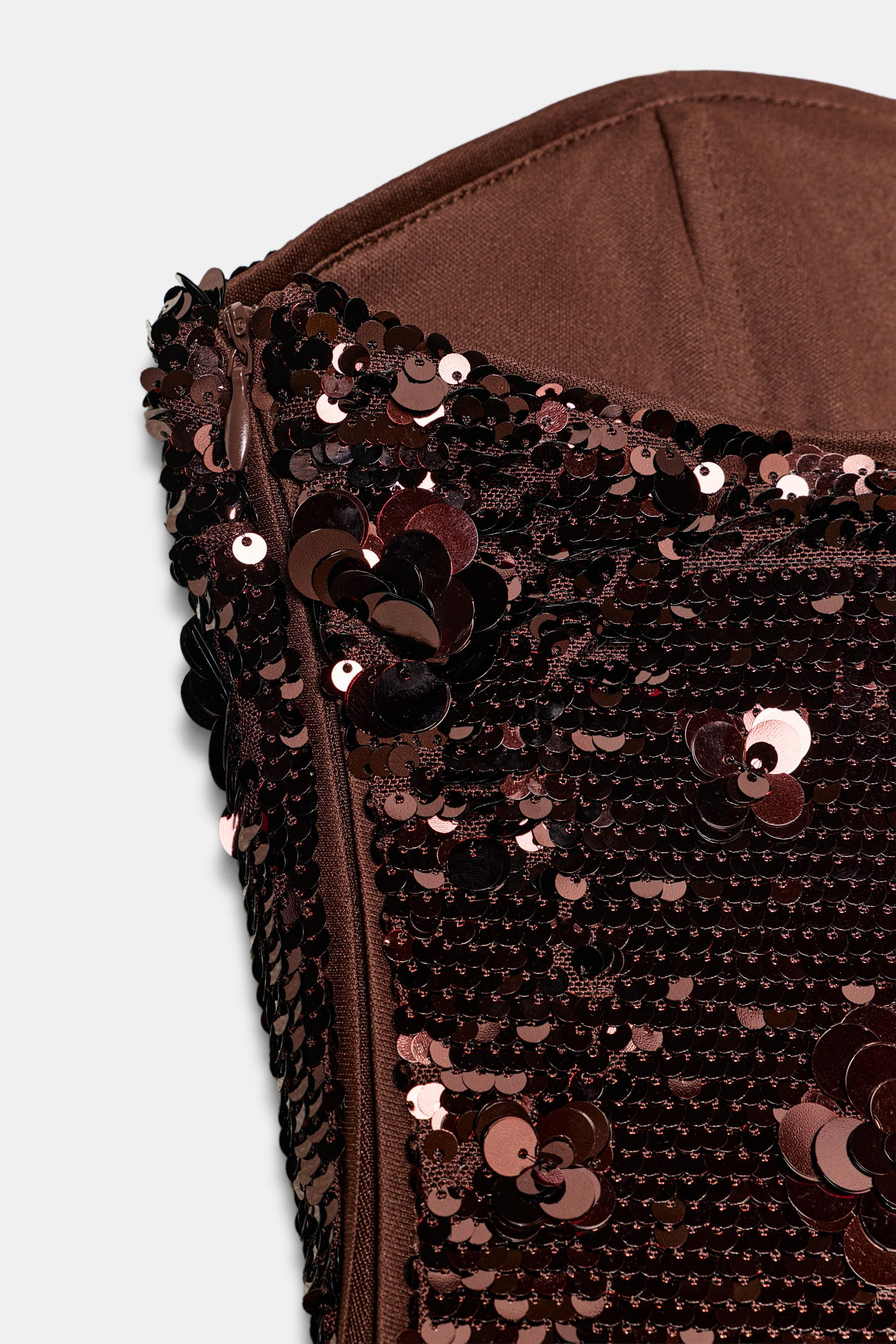 SEQUIN BANDEAU TOP | Zara US