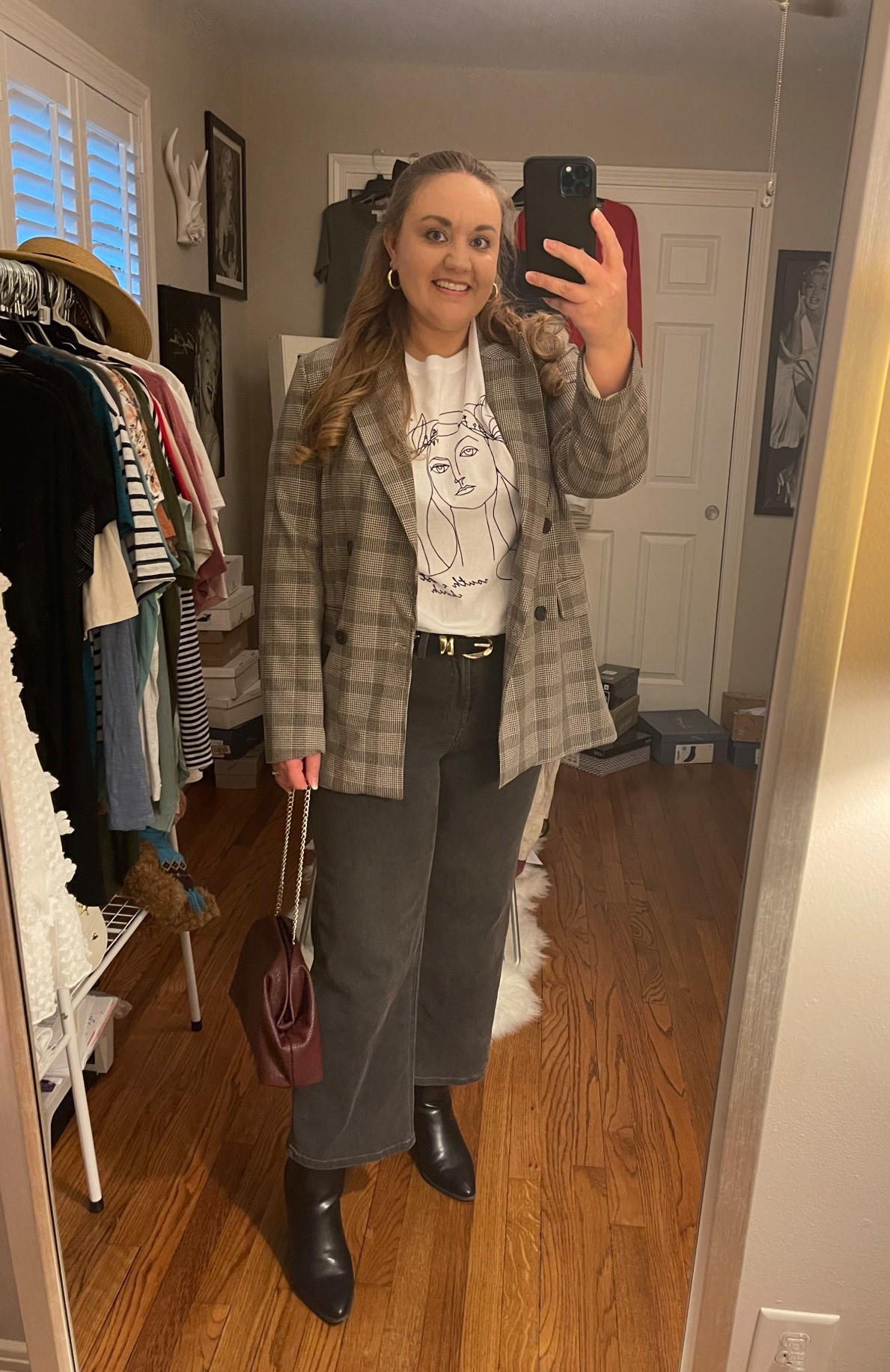 Black and gold belt, burgundy and gold handbag, burgundy bag, burgundy handbag, black hair bow, hair bow clip

#LTKFindsUnder50 #LTKMidsize #LTKPetite