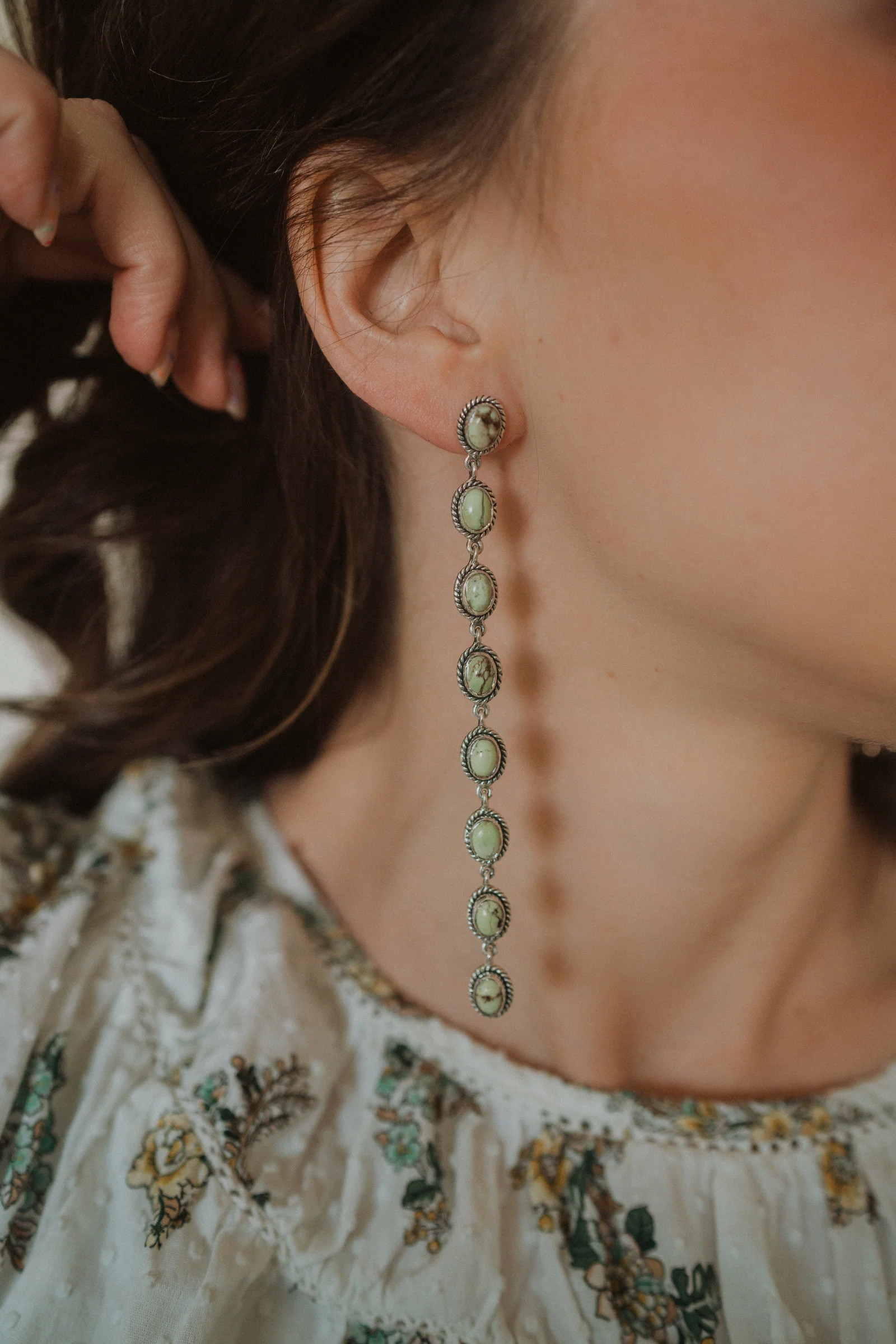 Shelly Earrings | Lemon Chrysoprase | Goldie Lew Jewelry
