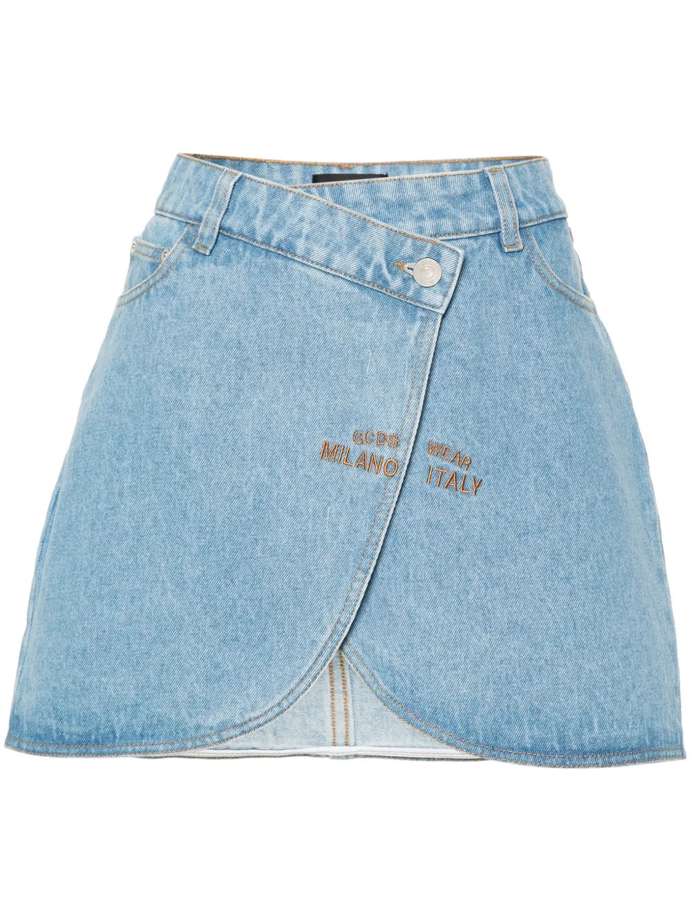 Gcds logo-embroidered Mini Denim Skirt - Farfetch | Farfetch Global