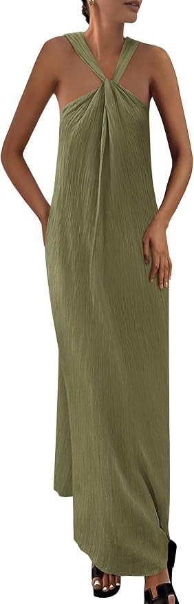 PRETTYGARDEN Womens 2026 Casual Long Summer Dresses Sleeveless Strappy Loose Flowy Beach Vacation... | Amazon (US)