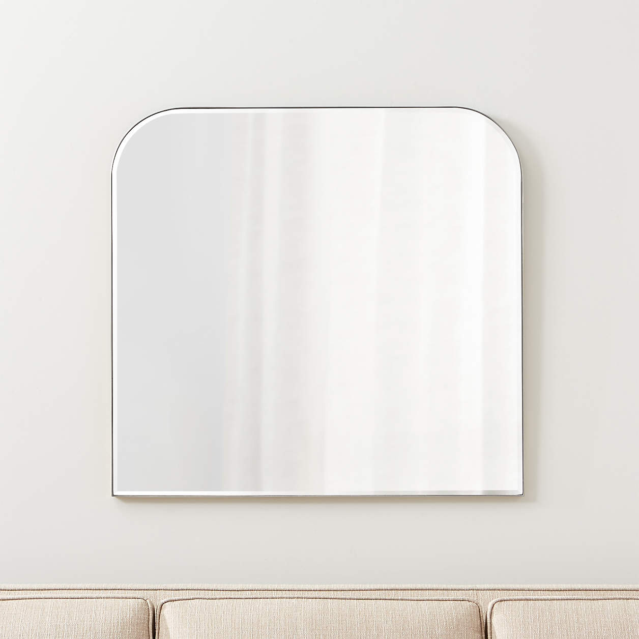 Edge Silver Arch Wall Mirror 36"x34" + Reviews | Crate & Barrel | Crate & Barrel