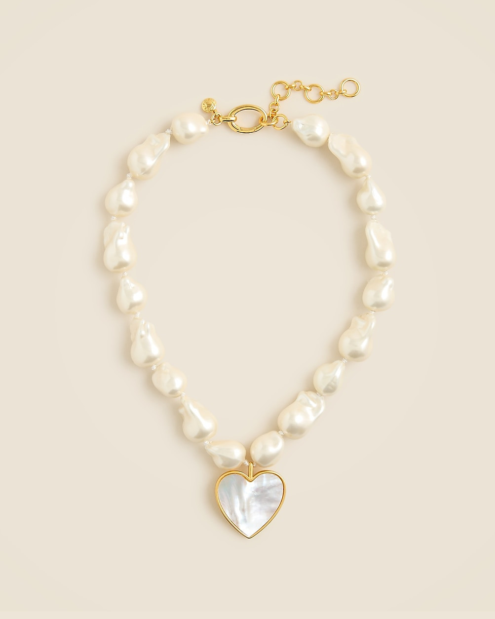 Heart and pearl pendant necklace | J. Crew US