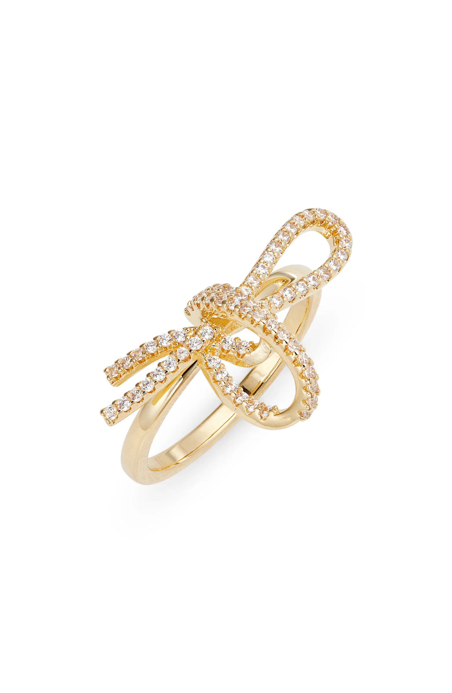 Nordstrom Dainty Pavé Cubic Zirconia Bow Ring | Nordstrom | Nordstrom