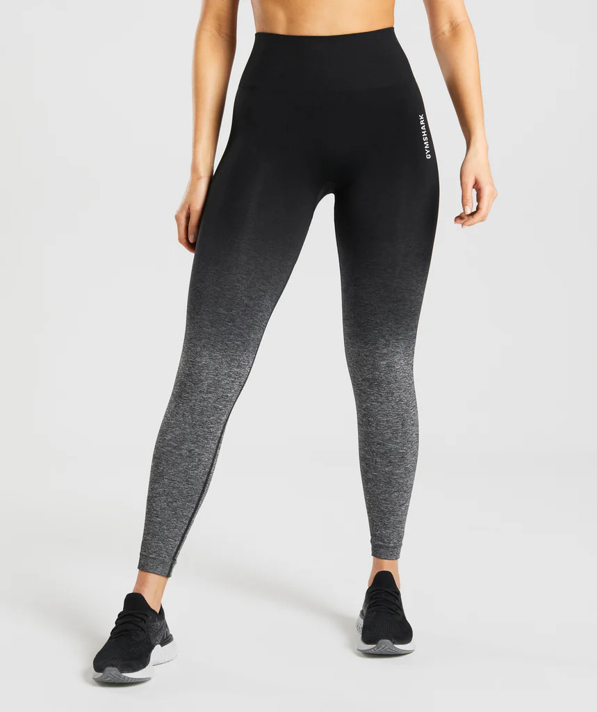Gymshark Adapt Ombre Seamless Leggings - Black/Black Marl | Gymshark (Global)