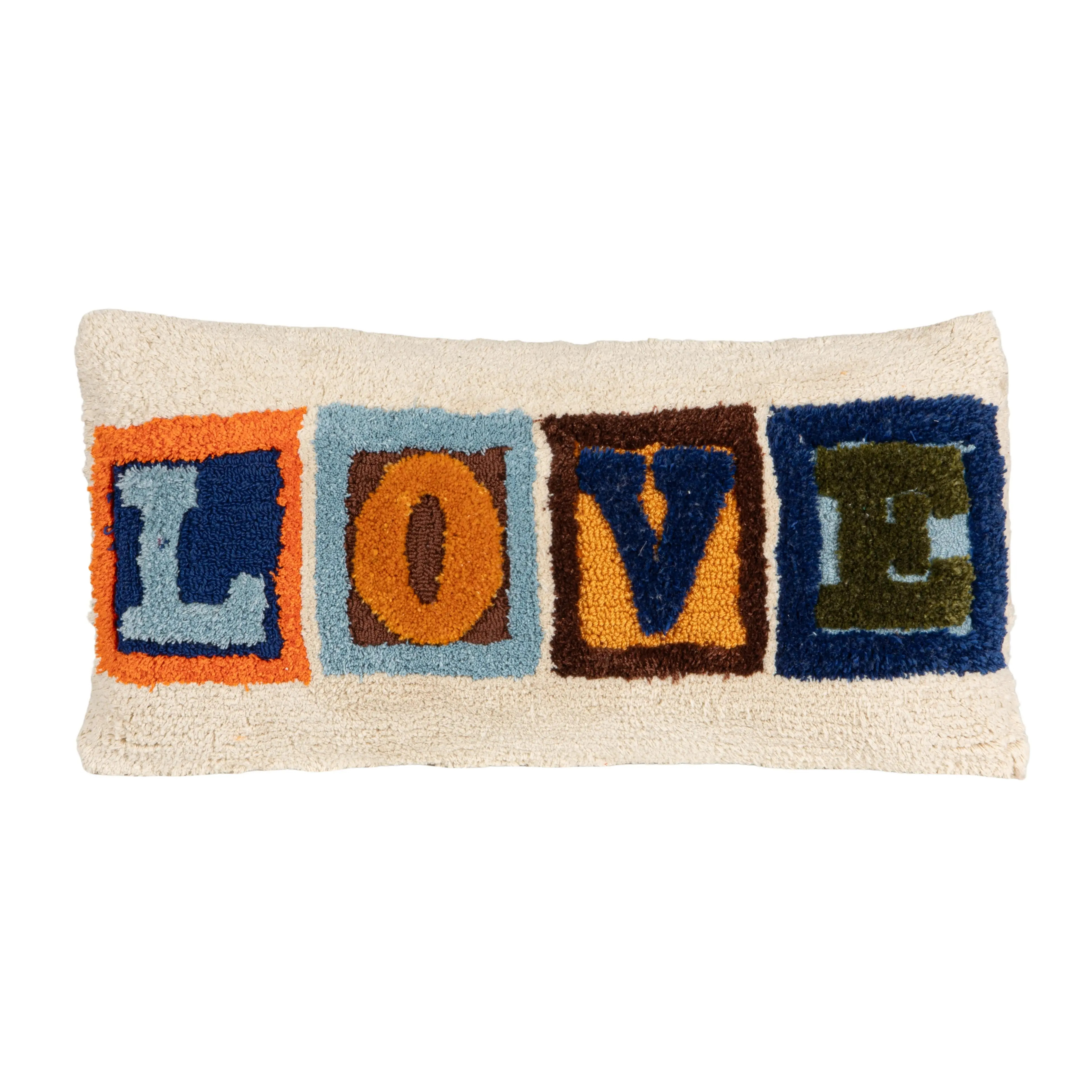 Storied Home Indoor/Outdoor Fabric Tufted Lumbar Pillow "LOVE", Multicolor | Nordstrom | Nordstrom