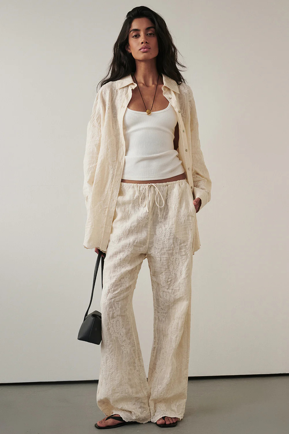 CORDELIA SANDSTONE RAMIE CROP PANT | DISSH