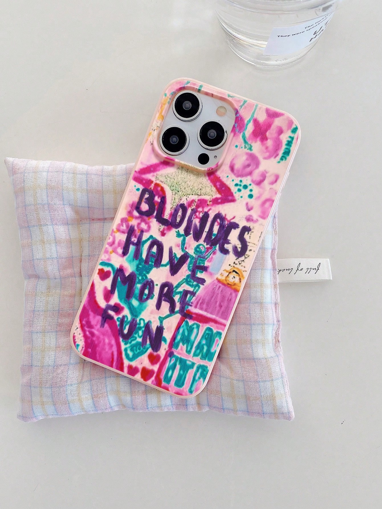 1pc Letter House Silhouette Dyed Graffiti Print Bright Jelly Soft Phone Case For IPhone11/12/13/1... | SHEIN