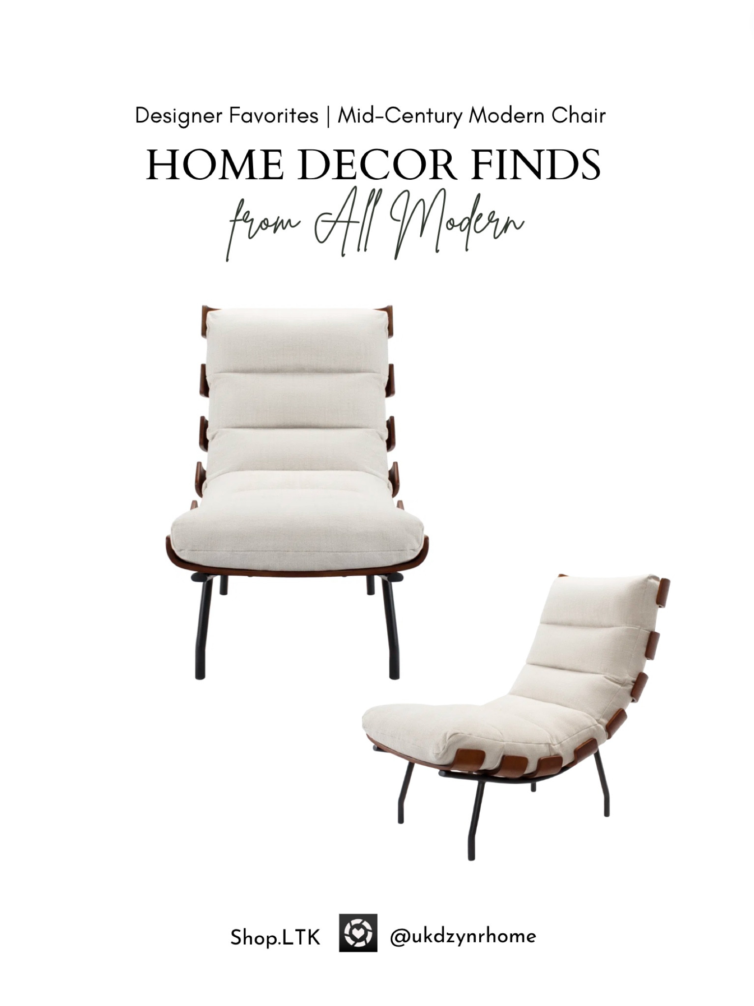 Designer Favorites | Mid Century Modern Upholstered Tufted Chair | Lounge Chair | Accent Chair

#LTKhome #LTKsalealert