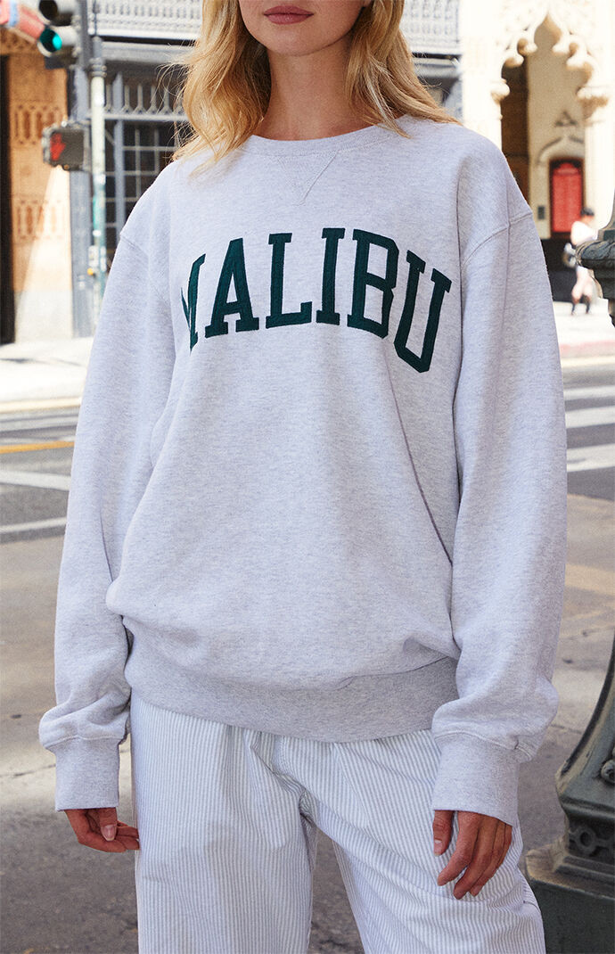John Galt Women's Erica Malibu Crew Neck Sweatshirt in Silver | PacSun