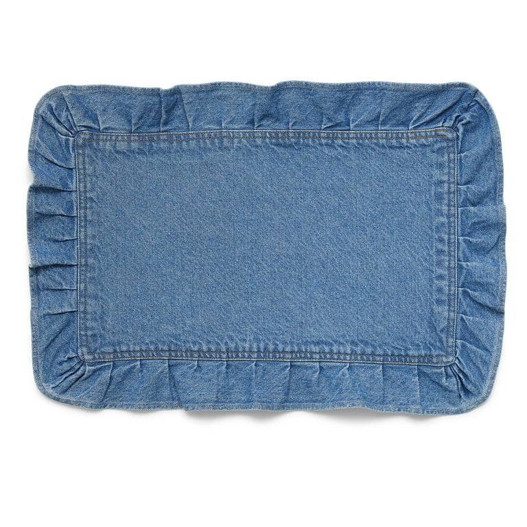 The Pioneer Woman Ruffle Denim Placemat, 20" x 14" | Walmart (US)